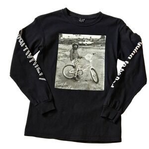 Gnarhunters Long Sleeve Graphic Tee Black BMX Photo Streetwear Size S
